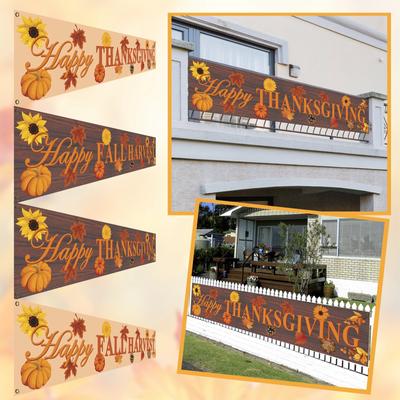 19.2×98.4inch Thanksgiving Party Banner Autumn Thanksgiving Courtyard Decoration