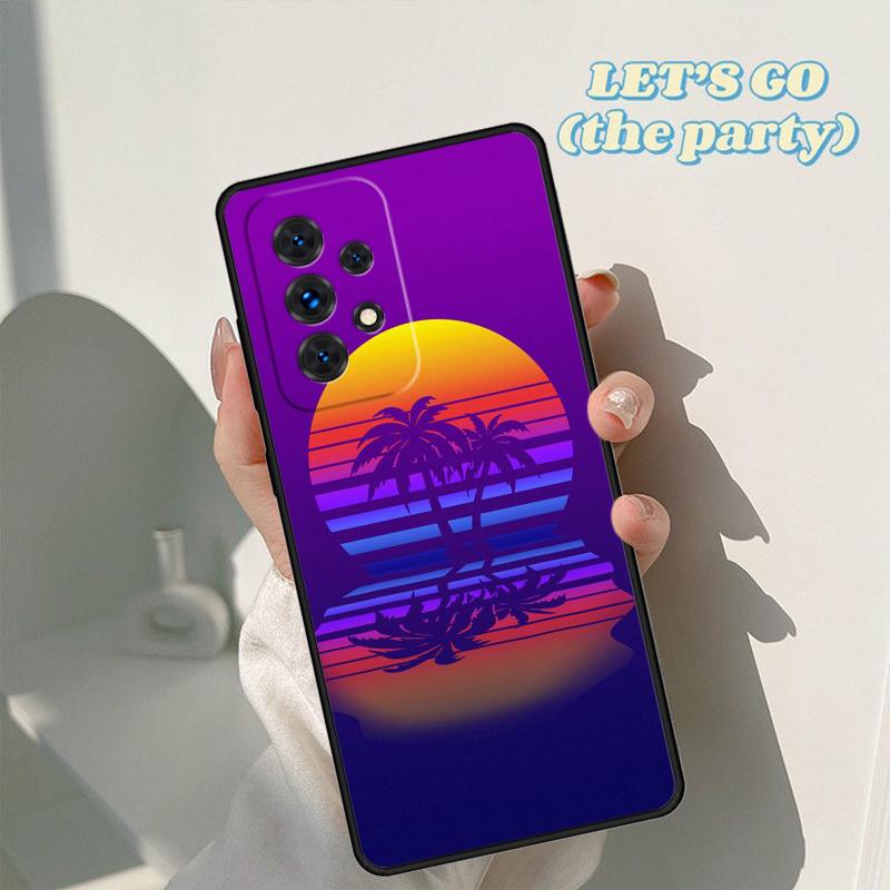 80s Retrowave Neon Palms Tree phone case For Samsung Galaxy A42 A31 A40 A51 A71 A32 A80 A52 A72 A73 A21S A50 A70 A11 A12