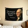 Black Vintage President Portrait Tapestry Wall Hanging Funny Quote Aesthetic Wall Art College Dorm Bedroom Decor