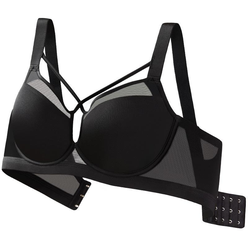 Big breasts show small underwear full cup thin sexy large size fat mm close breasts gather anti-sagging bra cover