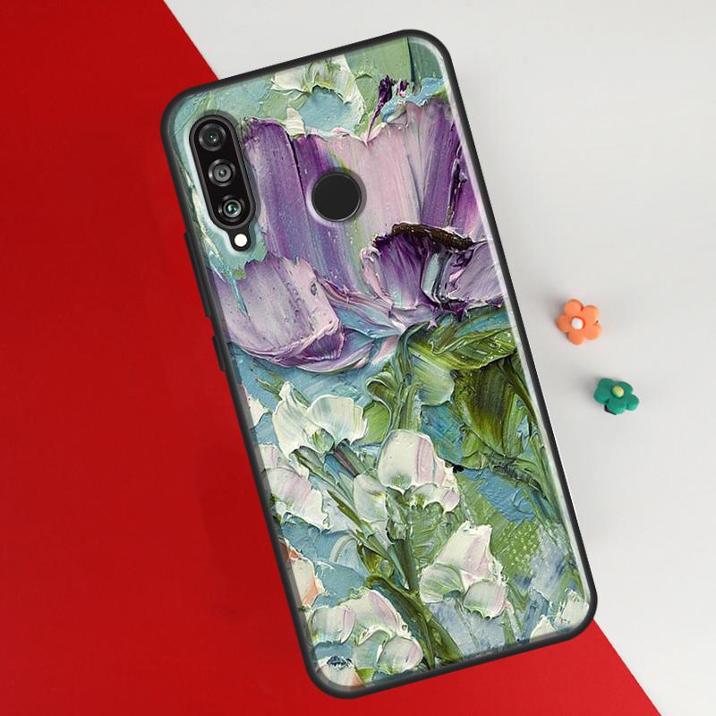 Oil Painting Boho Flower Art Case For Honor 50 8X 9X 10i Cover For Huawei P30 P40 Lite P50 P20 Pro P Smart 2019 Nova 5T