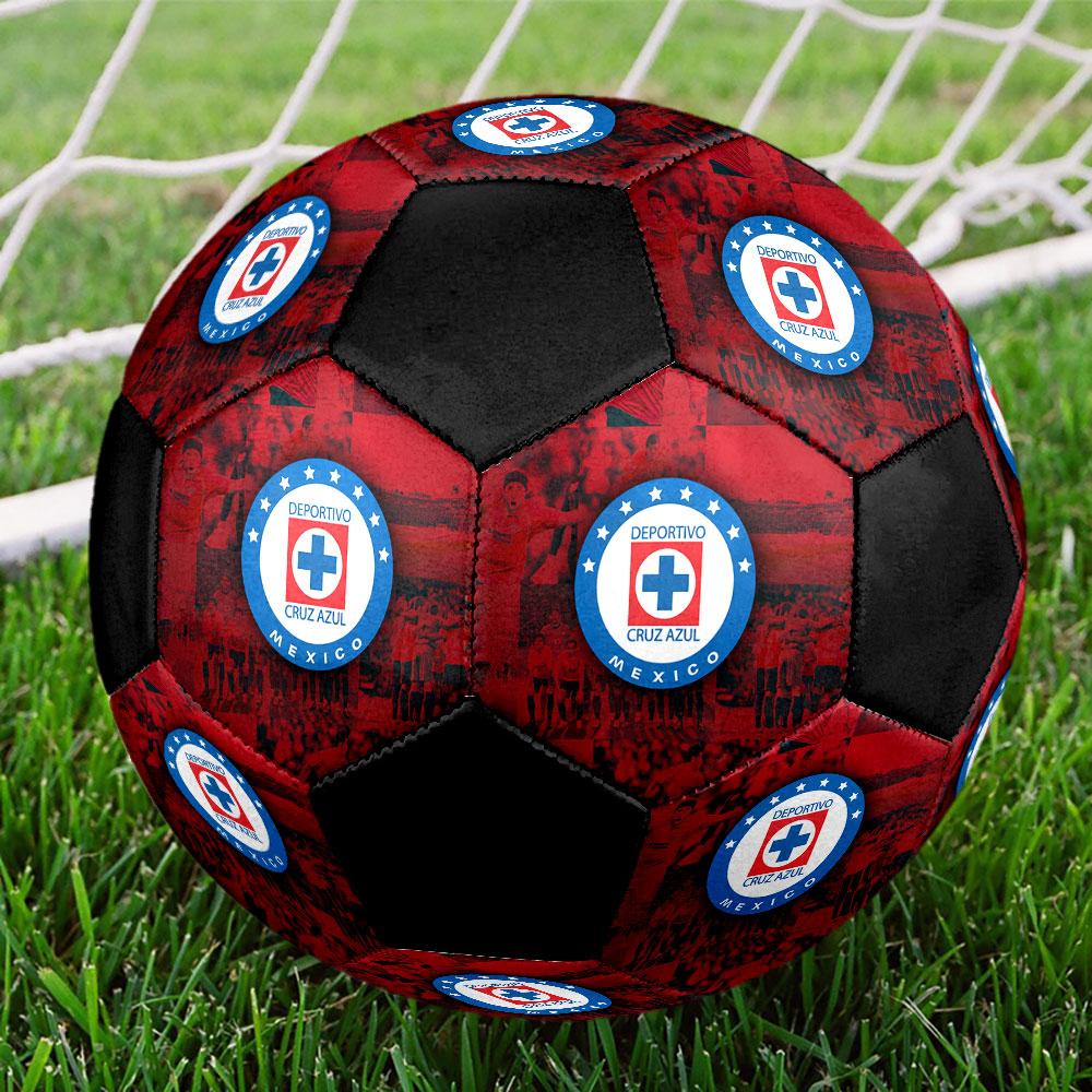 Cruz Azul Size 5 Soccer Ball, Machine-Stitched PVC, Durable & High Bounce, All Ages Fit, Fan Merchandise, Matches & Outdoor Use.