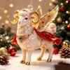1Pcs Auspicious Red Gold Design 2D Acrylic Chinese Zodiac Goat Hanging Ornament For Spring Festival New Year Home Decoration