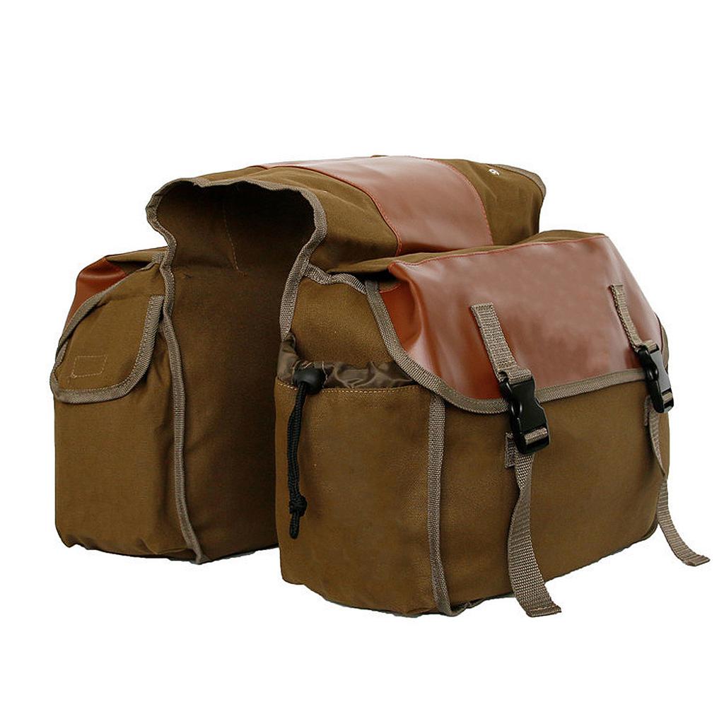 Bicycles Double Panniers Bag Cycling Luggage Storage Bag Canvas Cycling Bag for Cycling and Commuting Needs