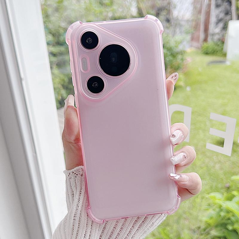 Shockproof Matte Soft Case For Huawei Pura 80 70 P60 P40 P30 Mate 70 60 50 40 Pro Plus Silicone Translucent Candy Color Shell