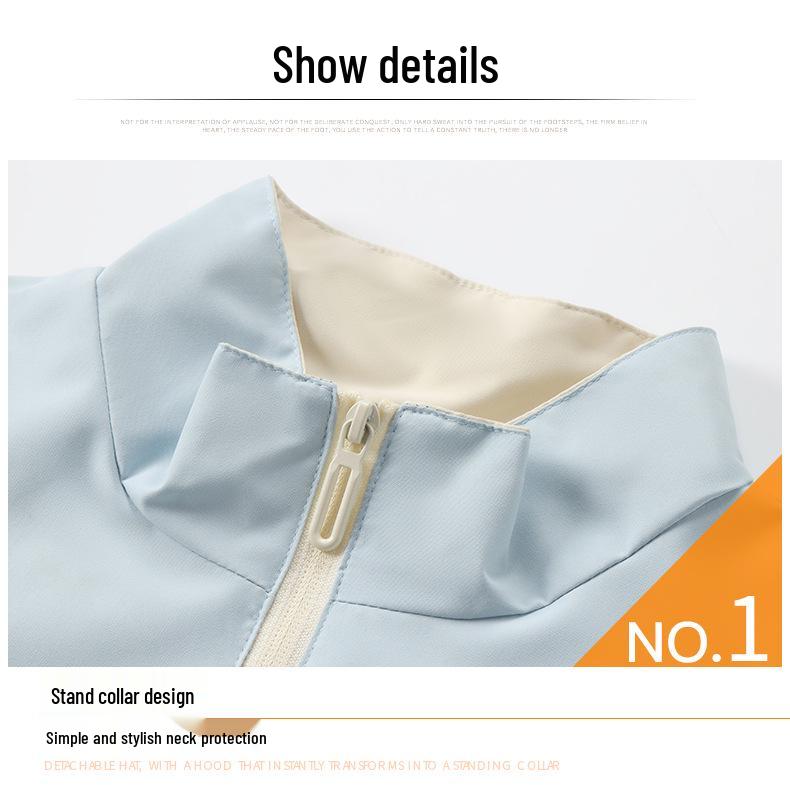 Unisex Stand-up Collar Windbreaker - Waterproof & Windproof, Lightweight Spring/Autumn Jacket with Custom Logo for Outdoor Enthusiasts.