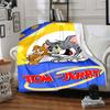 1pc Tom Jerry Flannel Throw Blanket - HD Printed Lightweight Soft Warm All-Season Blanket for Sofa, Bed, Travel, Camping 129