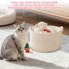 Pet Toy Storage Basket - Cotton Rope with Knot Handles, Color No Embroidery, for and Dog Toys, Treats and Accessories
