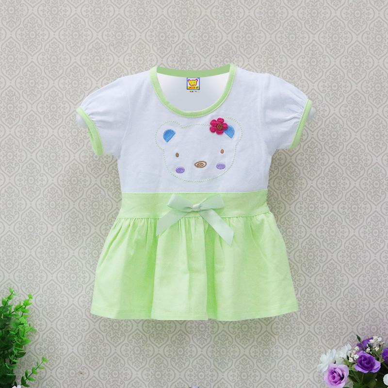 Комбинезон с короткими рукавами для девочек 1–3 лет, юбка, детская праздничная одежда принцессы с бантом, милое платье с узором медведя 3T красный