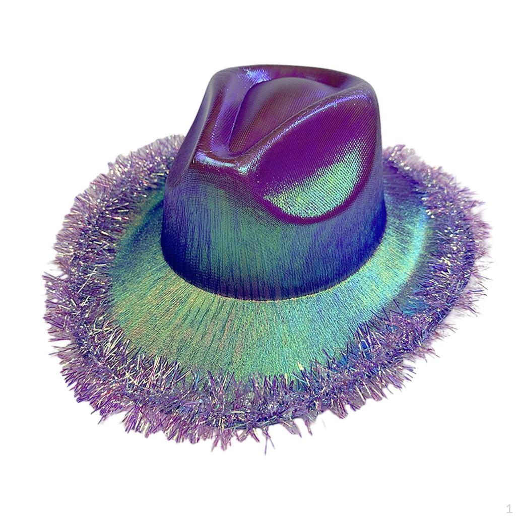 Cowboy Hat, Glitter Cowgirl Hats, Dress Up Decorative Breathable Headwear Sun Hat Jazz for