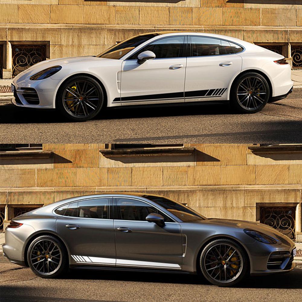 2ks 220x14cm Sportovní závodní dlouhé pruhované samolepky na boky auta Vinylová fólie Dekály Samolepka pro kutily Automobily Příslušenství pro auta