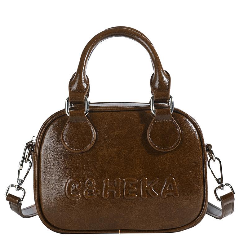 

Изысканные нишевые женские сумки, новые ретро-сумки, универсальные сумки-мессенджеры с текстурой для работы One size коричневый