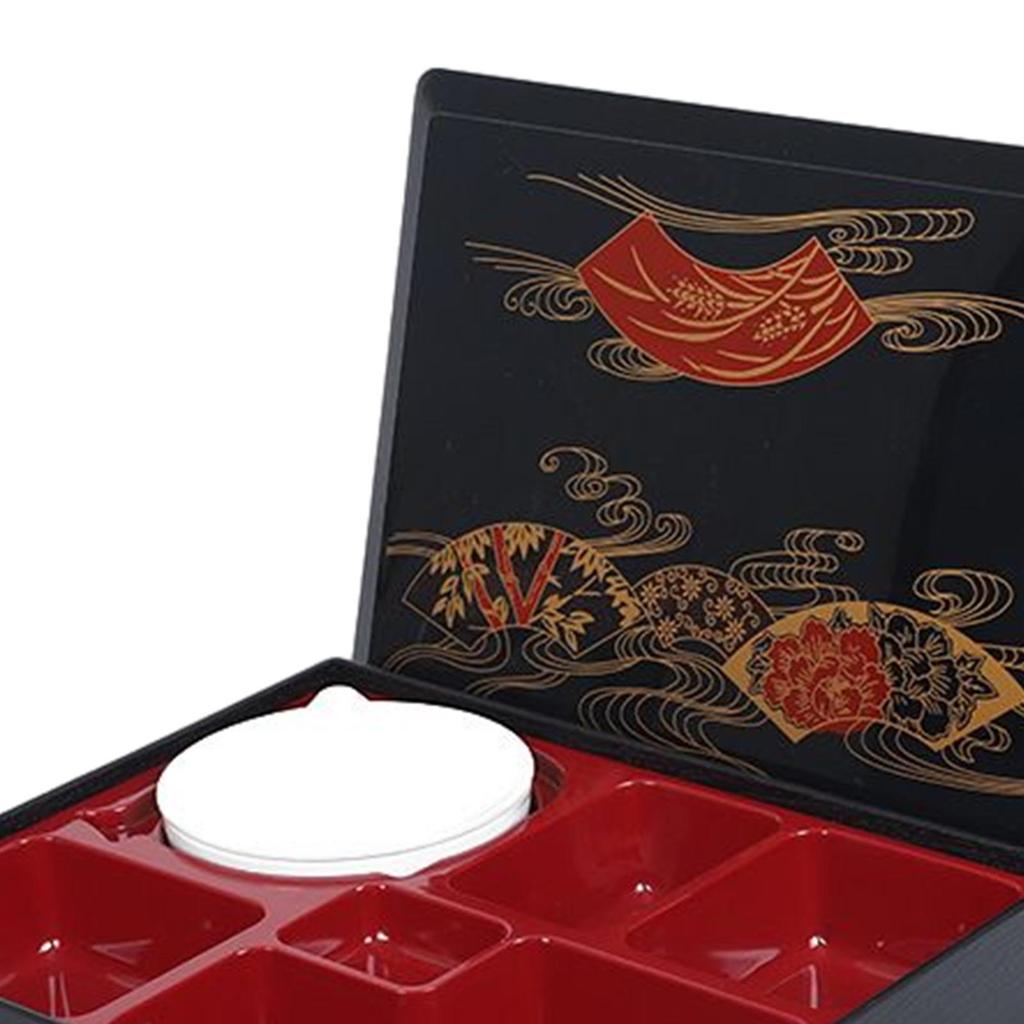 Japanese Style Bento Box Meal Prep Container Fruits with Bowl 6 Compartments Sealed Lunch