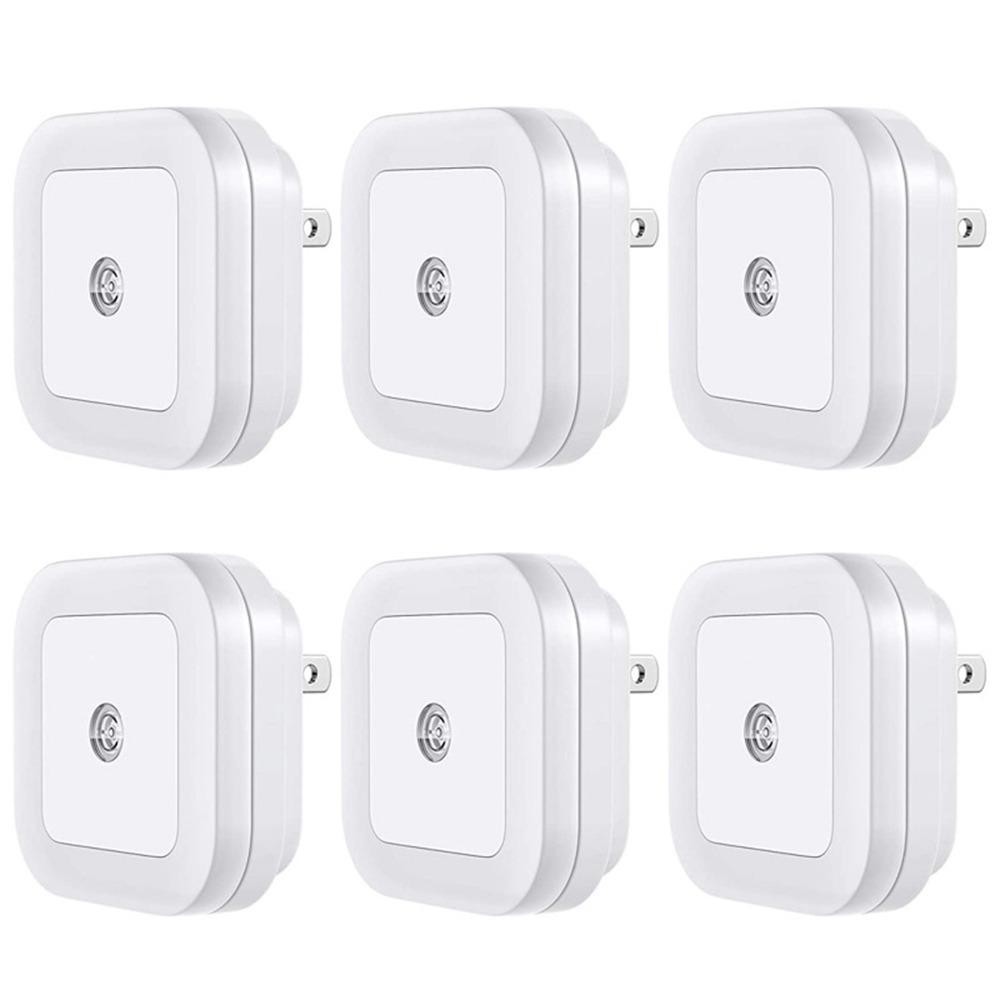 6 Pack Dusk to Dawn Sensor LED Night Light Square Smart Sensor Light Motion Sensor Light Hallway