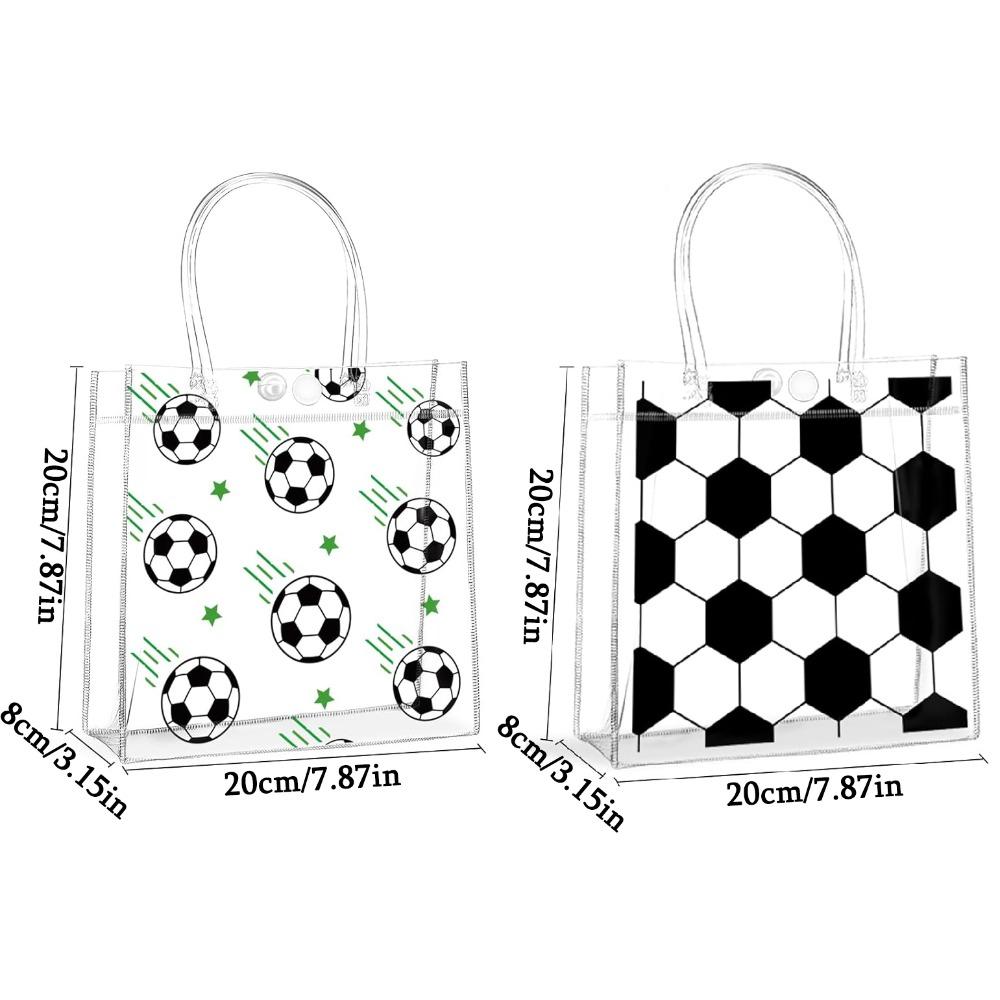 12 Pezzi Sacchetti Regalo Calcio in PVC Trasparente con Manici Sacchetti a Tema Sportivo all'Ingrosso Sacchetti per Dolcetti Sacchetti Avvolgimento Regalo Squadra Borse Tote a Tema Calcio