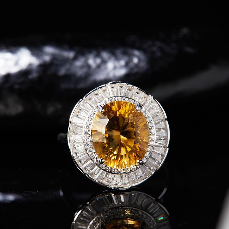 Original Design Does Not Fade Niche High Sense S925 Sterling Silver 18K Natural Citrine Lucky Treasure Ring Women