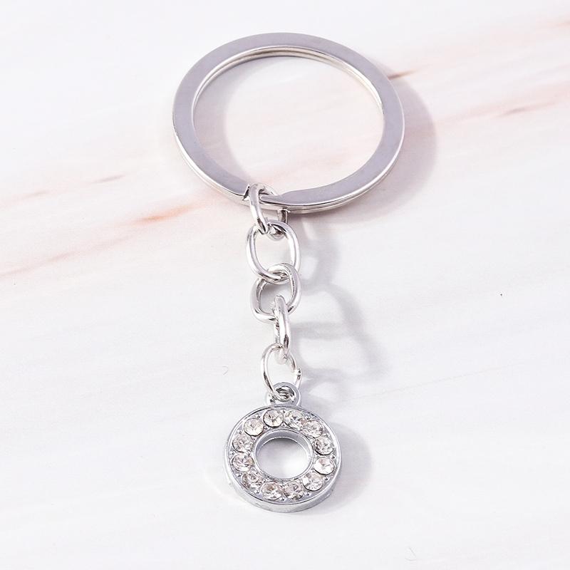 Fashion Initial 26 Letters A-Z Alphabet Keychain Rhinestone Key Ring Pendants for Car Key Bag Decor Charms DIY Accessories
