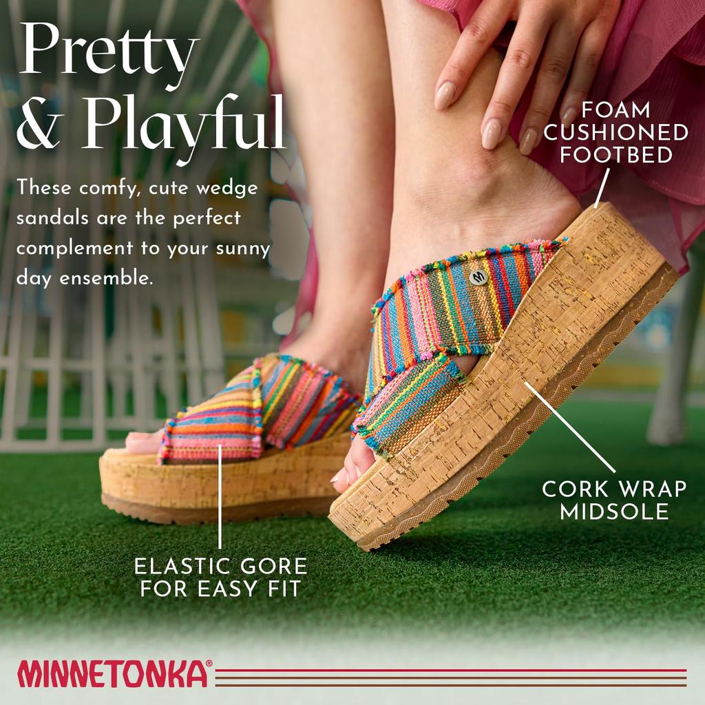 Minnetonka POSEY Slide Růžové cm Dámské sandály, Západ slunce, 24.0