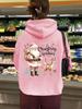Autumn & Winter Women's Hooded Fleece Lined Sweatshirt with Kangaroo Pocket & Christmas Print