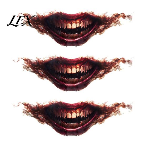 Easy Apply Horror Mouth Art 3Pcs Realistic Scary Tattoos for Halloween Zombie Vampire Clown Party, Waterproof Novice Friendly Face Stickers