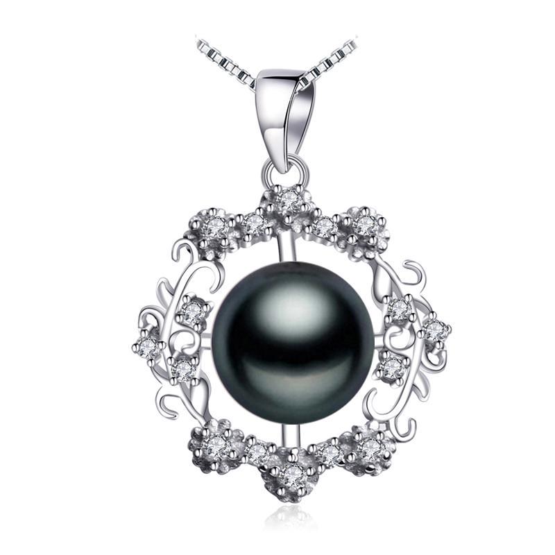 

FENASY богемные ожерелья с цветком и кубическим цирконием из натурального пресноводного жемчуга для женщин, ювелирные изделия с жемчугом чёрный