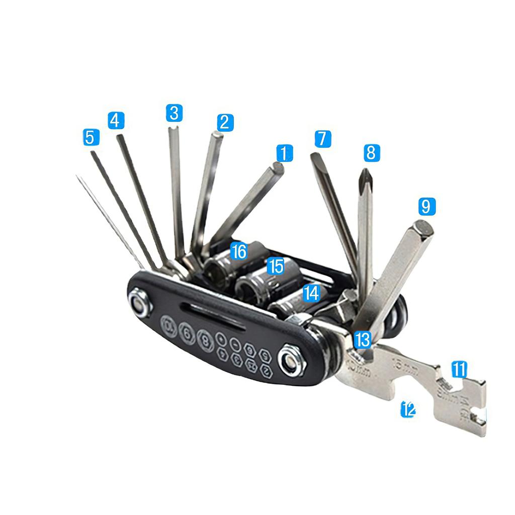 16 in 1 Protable Bicycle Tools Sets Bicycle Multi Repair Tool Kit Mountain Bike Hex Spoke Wrench Mountain Cycle Screwdriver Tool
