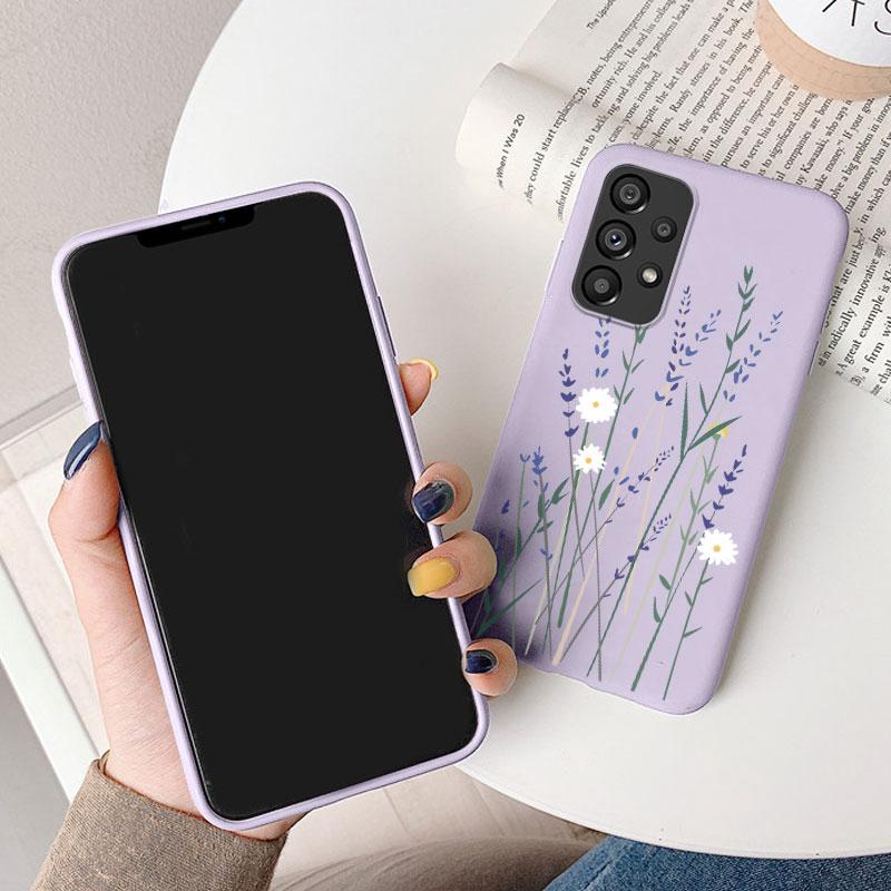 Case For Samsung A53 A52S A52 A73 A70 Cute Heart Flower Back Cover Soft Silicone Matte Protective Funda For Samsung Galaxy A53