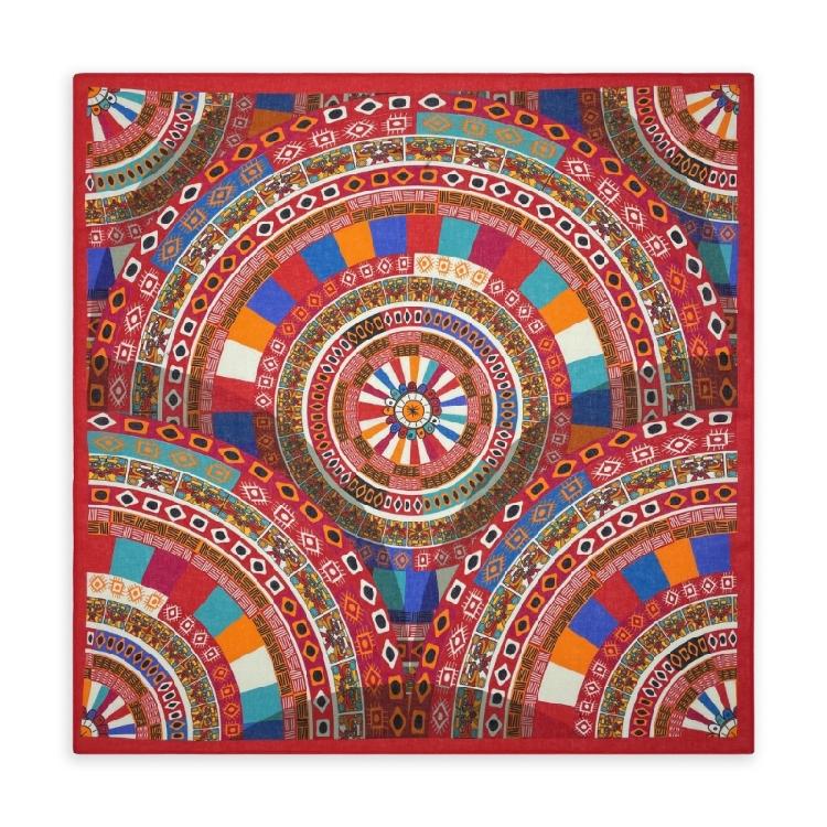 

Ethnic Style Kerchiefs Eye Catching Geometric Print Bandana Hiphop Headscarf червоний