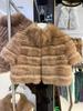 Winter new natural real fox fur coat women's fashion niche design short fur top