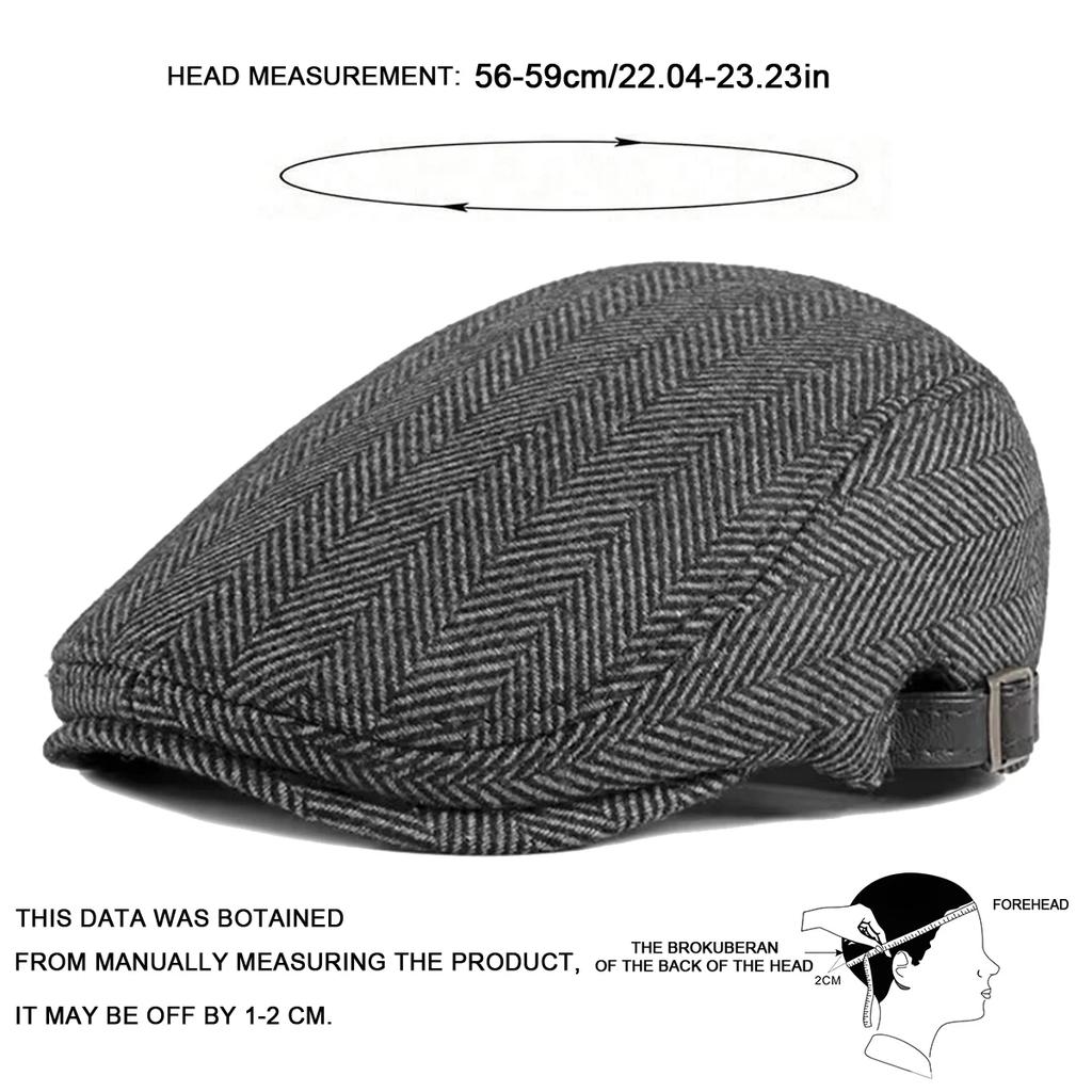 Grid Latestsboy Caps British Painters Hats Side Buckle Adjustable Flat Cap Hip Hop Berets Men Vintage Herringbone