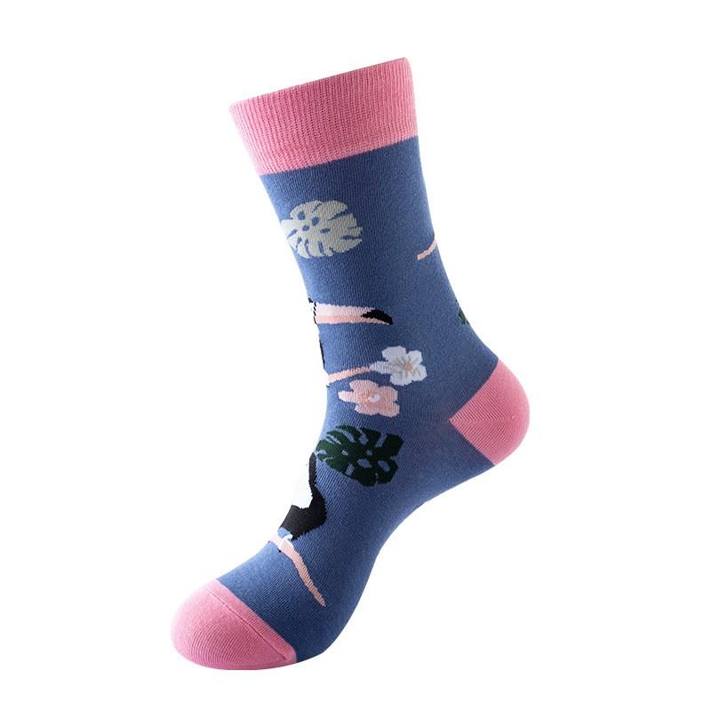 Stylish Mid-Calf Socks Men Women Animal Fruit Galaxy Print Casual Cotton