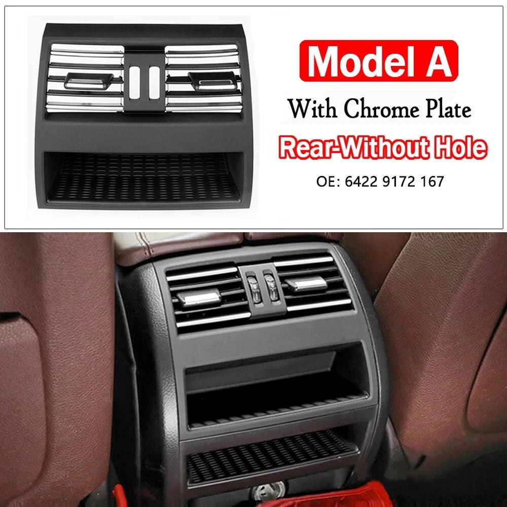 Bakre ventilationsgaller för friskluft, kromad, enfärgad svart panel för BMW 5-serie F10 F11 F18 520i 523i 525i 528i 535i