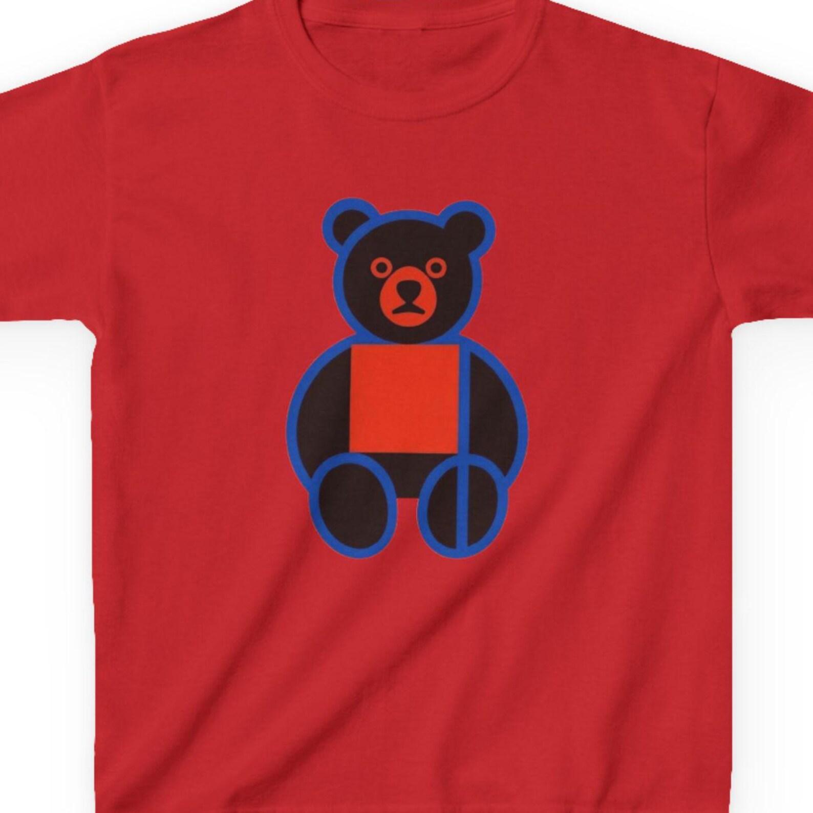 Blue Light Teddy Bear Kids T-shirt | Cute Bear Graphic, Playful Nursery Shirt Fast & Free Shipping USA 100