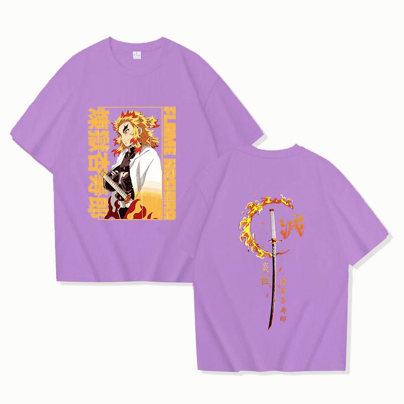 New Anime Rengoku Kyoujurou T Shirt Unisex Short Sleeve O Neck Summer Casual Pattern Printing T-shirt Top Tee