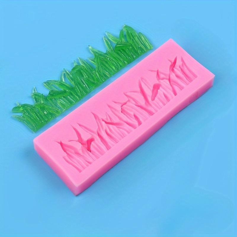 1pc Silicone Grass Mold for Cakes and Chocolates - Rectangular Shape, Plant Theme, Perfect for Wedding Decorations