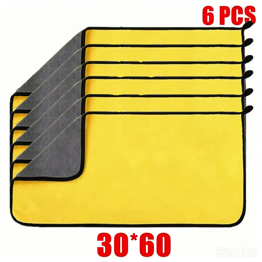 1/2/6/10pcs Microfiber Cleaning Towel Thicken Soft Drying Cloth Car Body Washing Towels Double Layer Clean Rags Car Accessories