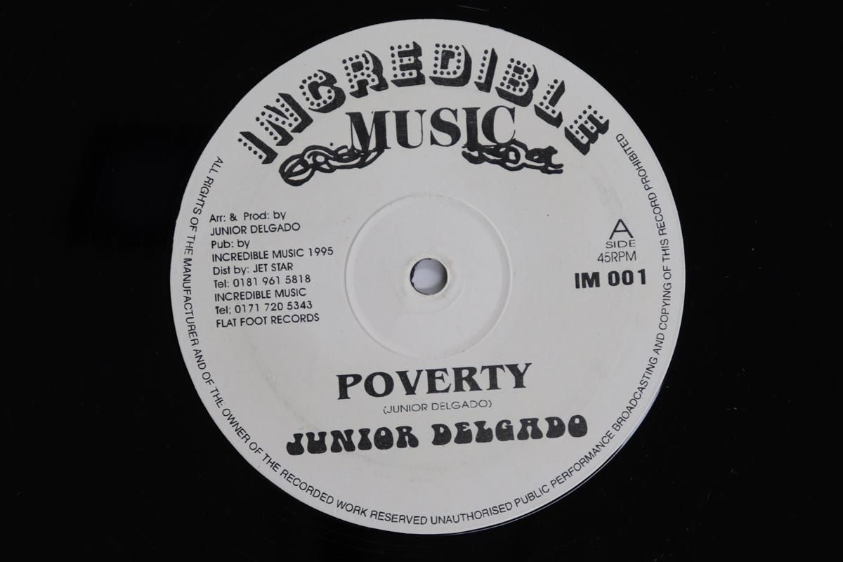 

12inch Record JUNIOR DELGADO Poverty Version IM001 INCREDIBLE MUSI 1995 UK Reggae Ska Dub Used