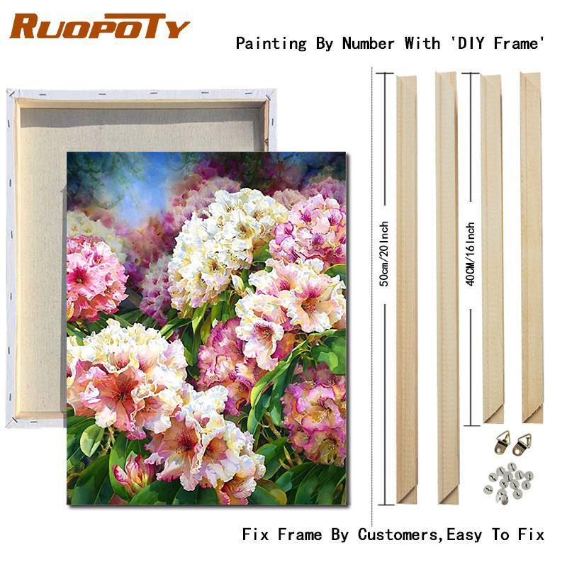 RUOPOTY Painting By Numbers Vase Hand Painted Pictures By Number Flower On Canvas Home Decoration DIY Gift Wall Art