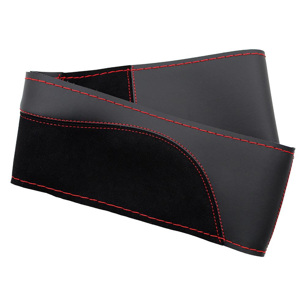 O SHI CAR 38 cm DIY Lenkradbezug, verschleißfest, weiches PU + Wildleder, Auto-Lenkradgeflecht mit Nadeln