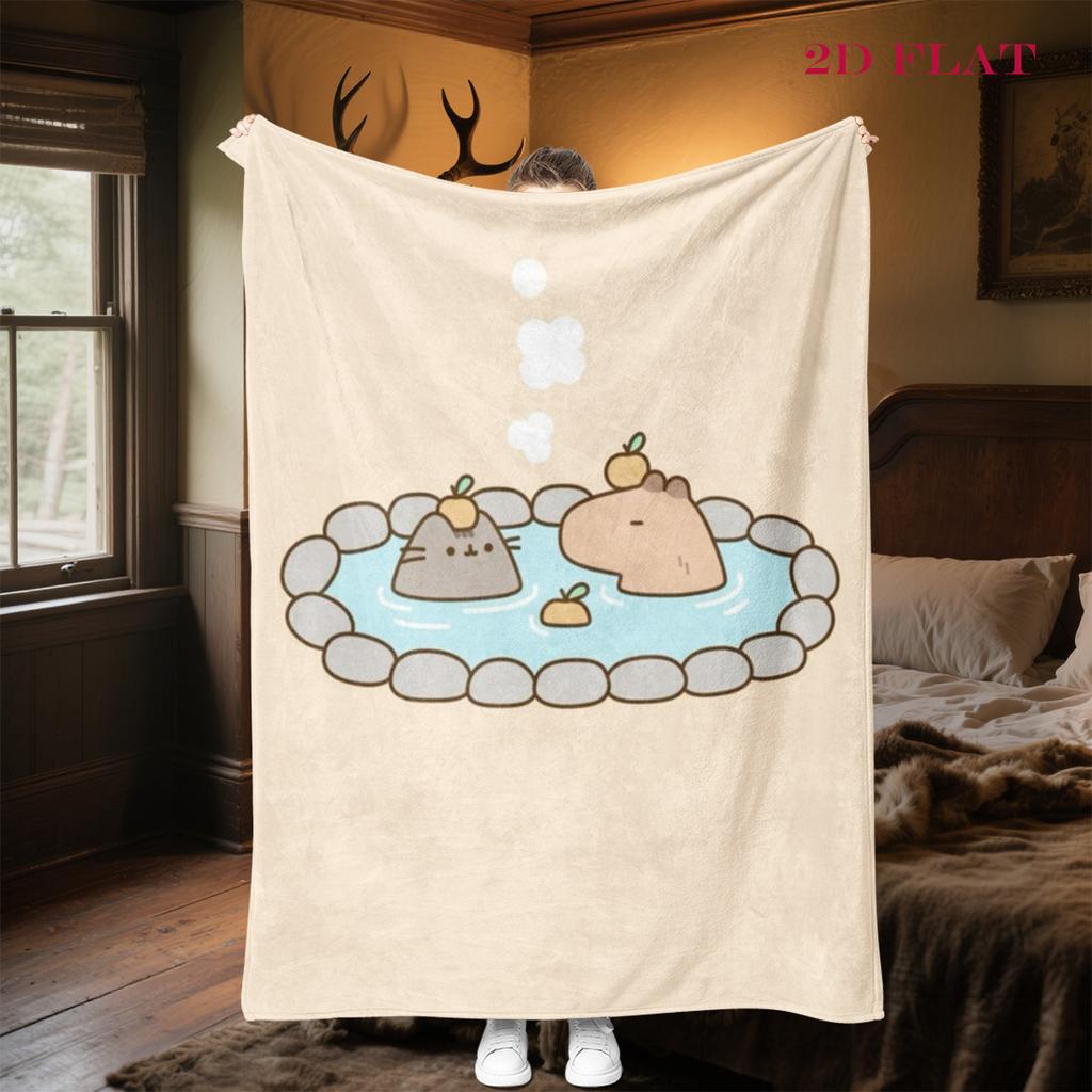 Capybara Companions Blanket Suitable for All Seasons Soft and Comfortable Digital Printing Sheet Nap Blanket