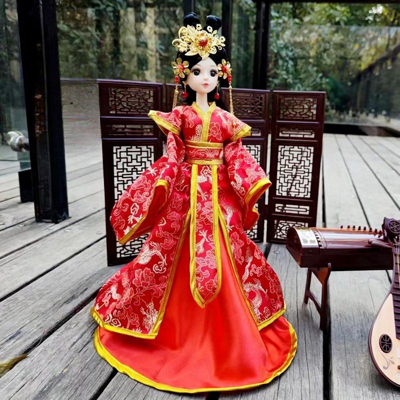 1 Pies 30cm Doll with Ancient Clothes Suitable for 1/6 Doll Acssories Chinese Style Girl Dress Toys for Children