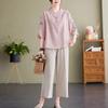Chinese Style Women's Summer Blouse, Women's  Embroidered Small Shirt, Chinese Style Linen Mother's New Shirt