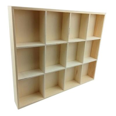 Multi-Grid Wooden Desktop Storage Tray