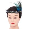 Feathered Headpiece Elastic Headband 1920s Flapper Headband Costume Accessories for Women Wedding Prom Masquerade Party