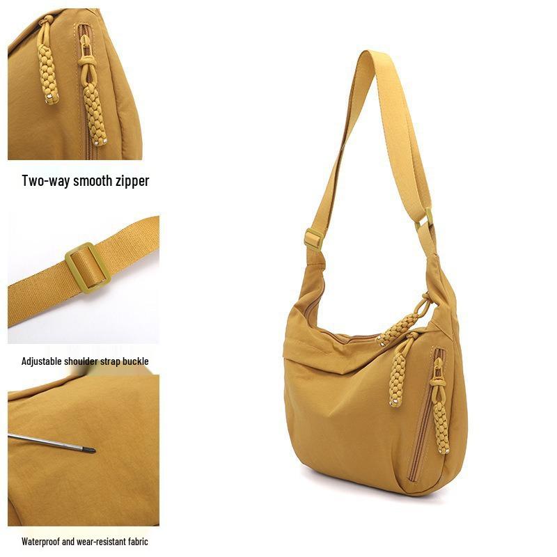 Damen 2025 High-End Wasserdichte Nylon Halbmond Umhängetasche