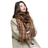 Clearance new imitation cashmere plaid scarf women's autumn and winter atmosphere warm scarf British style gift for girlfriends