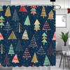 Christmas Shower Curtain Xmas Tree Shower Curtain Winter Snowflake Pattern Shower Curtain For Bathroom Decor Washable Durable