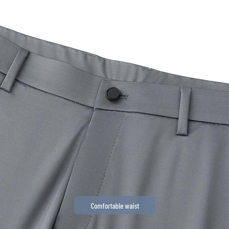 Men's Silk Blend Ice Silk Straight-Leg Business Casual Pants