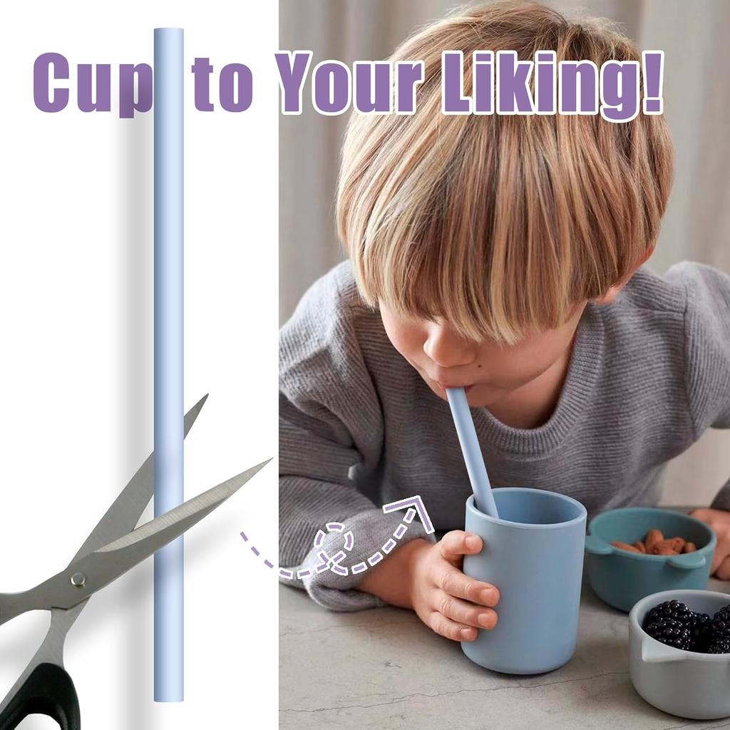 12.2” Silicone Straws Reble for Stanley/Simple Modern/Meoky 30 oz 40 oz Tumbler, 5 Pack Reble Long Rubber Drinking Straw for 64 oz Water Bottle,