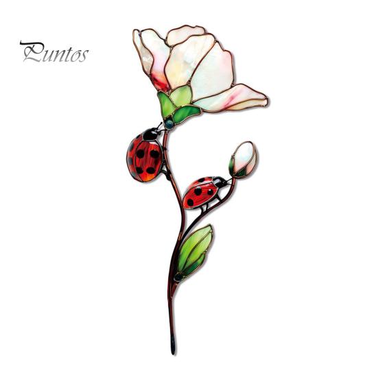 Colorful Yard Stakes Planter Insert Stake, Double-Sided, Flower Pot Decor Metal Art Ornaments Insect Animal Stake for Plant Pots Bed Decoration